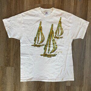 Vintage 90s Key West Sailboats T-Shirt Large